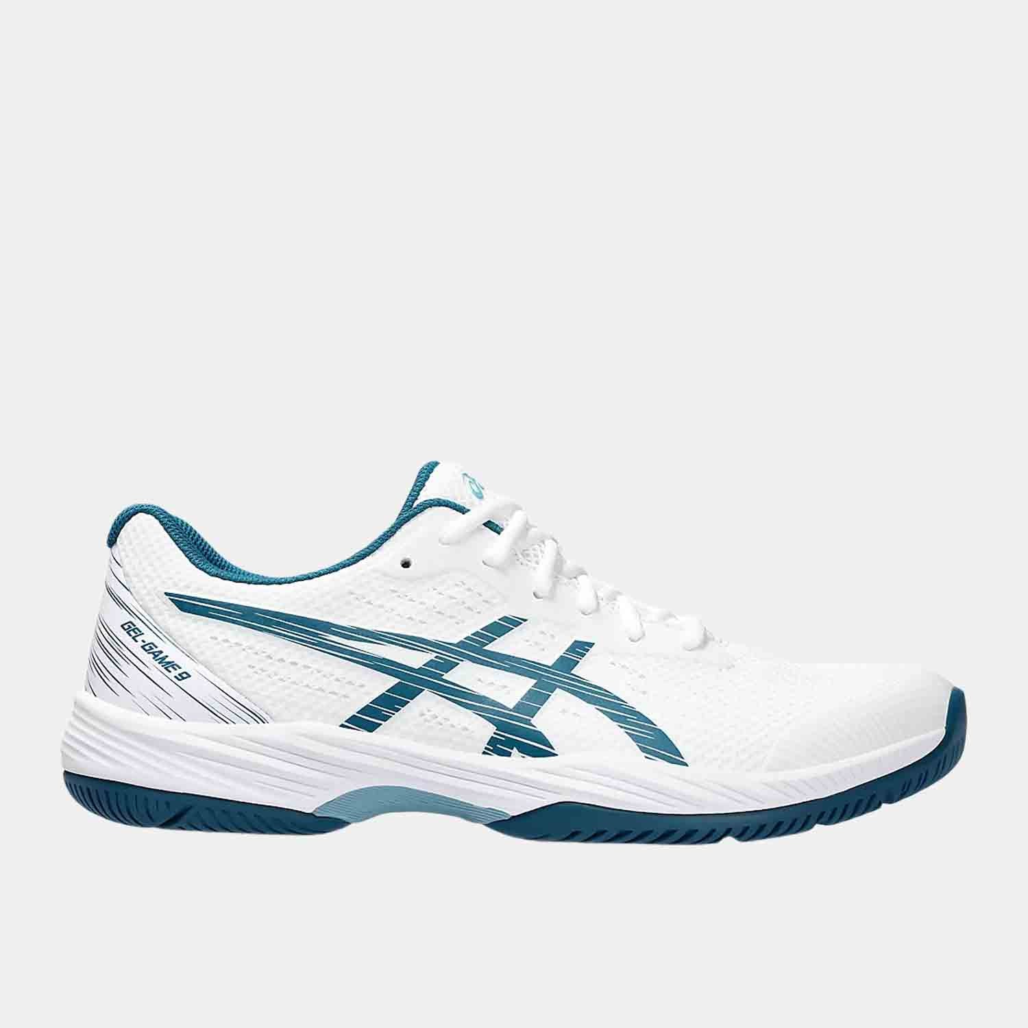 Men's Asics Gel-Game 9 'White Restful Teal' Tennis Shoes