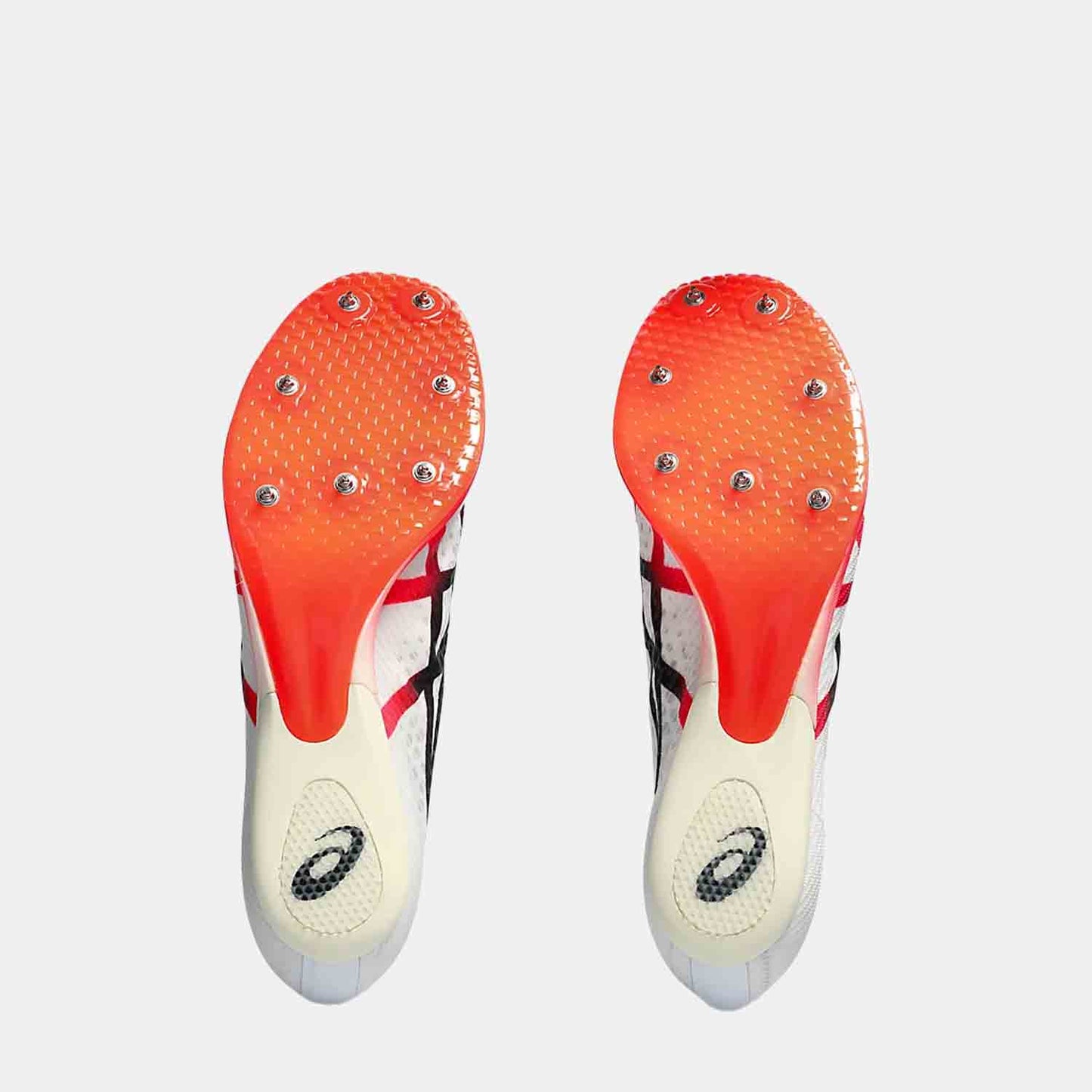 Bottom view of Asics Metaspeed Sprint Spikes.