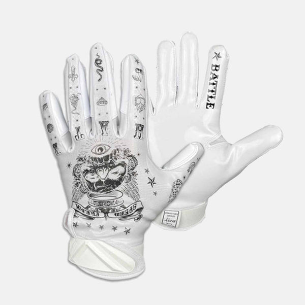 Adult "Speed Freak" Cloaked Receiver Glove, White - SV SPORTS