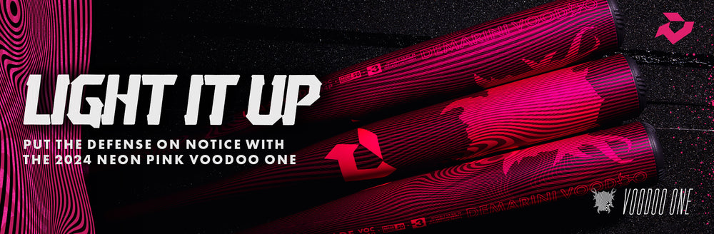 DeMarini Neon Pink limited edition desktop banner. Launches February 14th