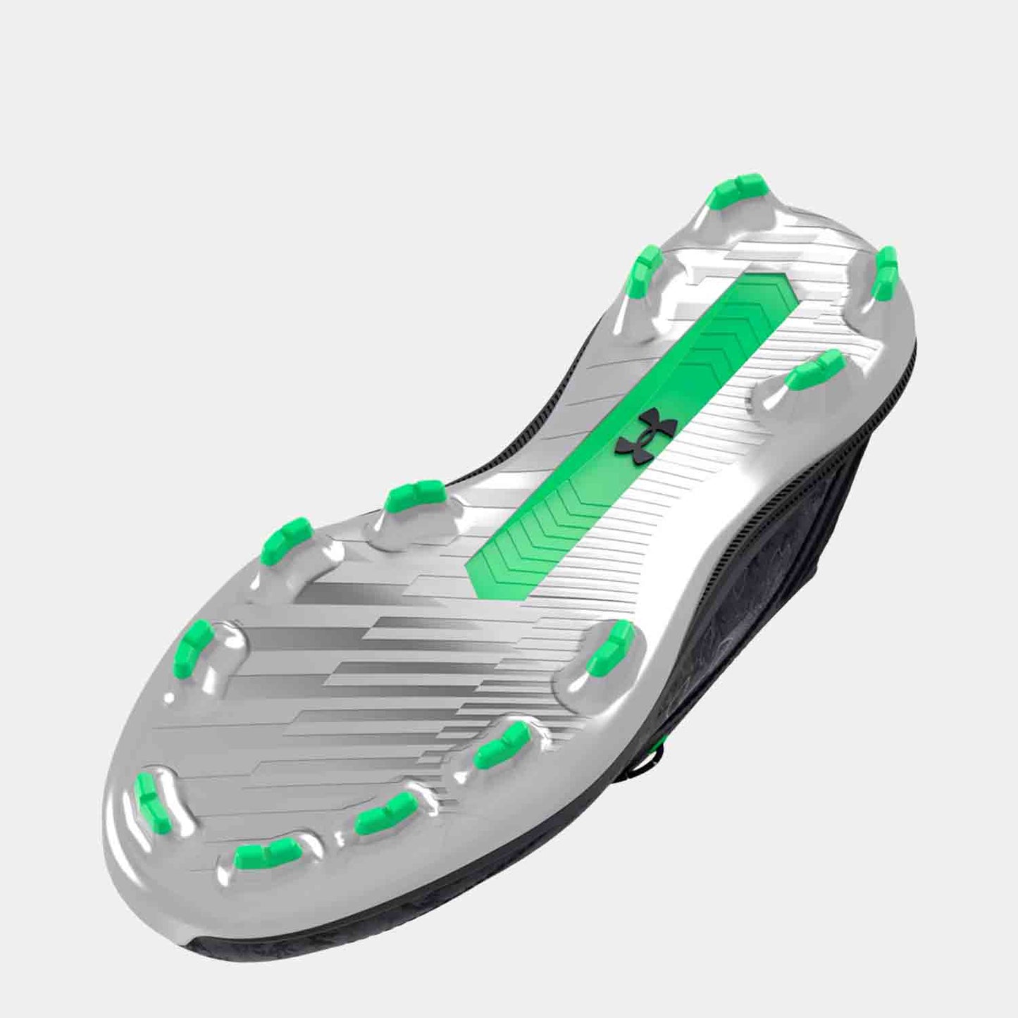 Bottom view of UA Harper 8 Kids Baseball Cleats.