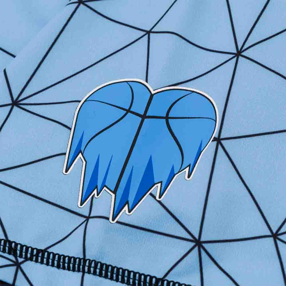 Up close view of the cold hearts emblem on the Overtime Cold Hearts Valid Compression Tee.
