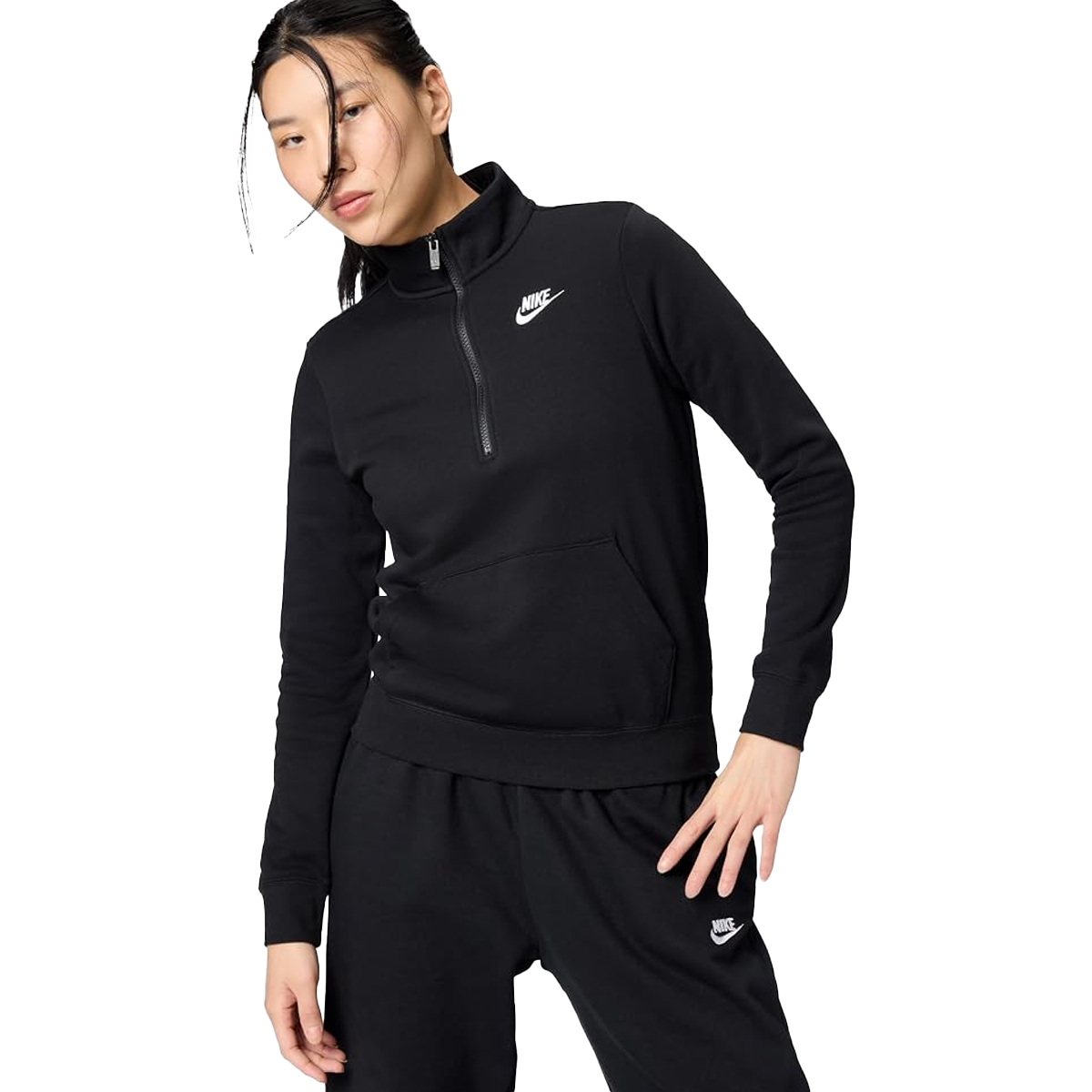Nike W NSW CLUB FLEECE 1/4 ZIP TOP