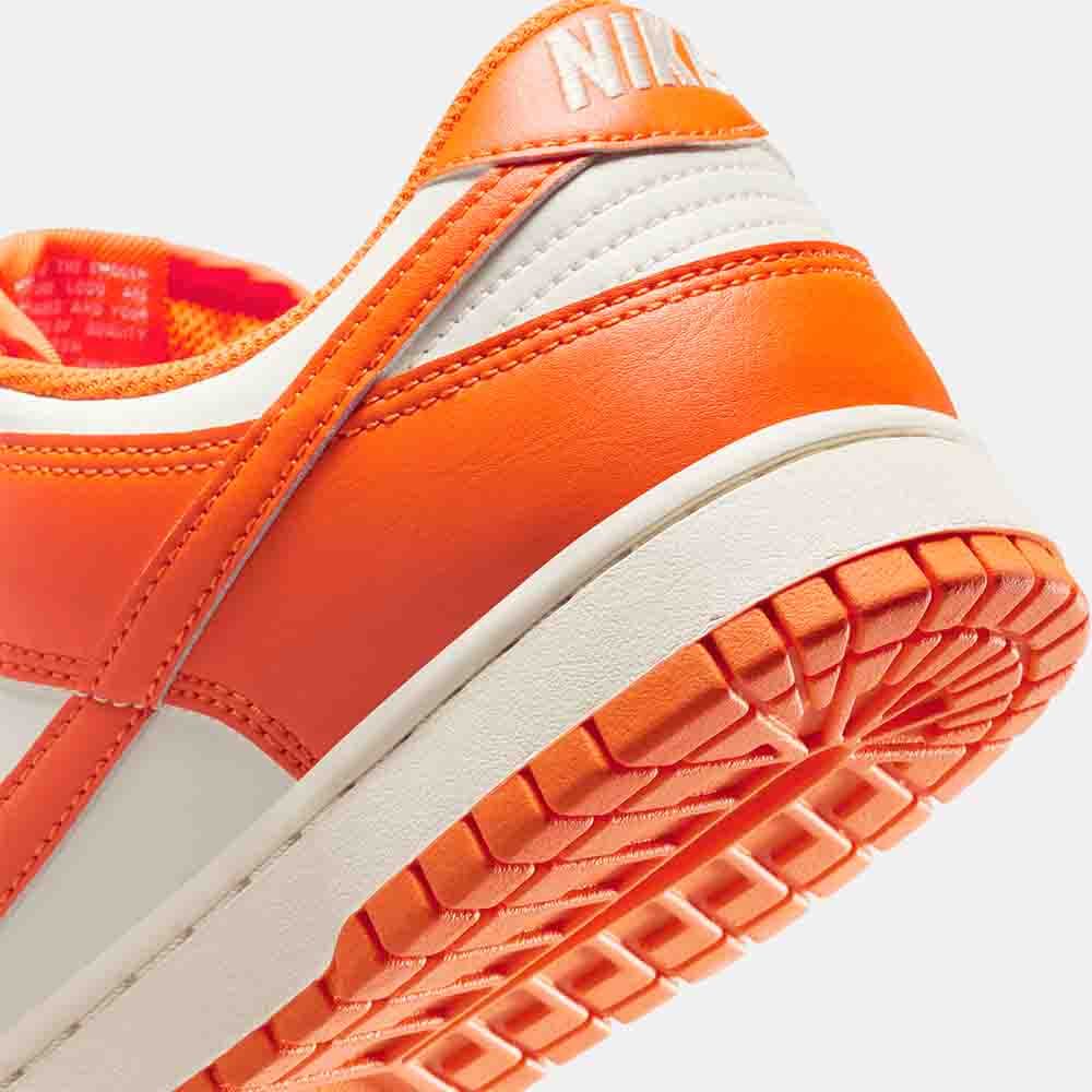 Up close, rear view of the Men's Nike Dunk Low Retro.