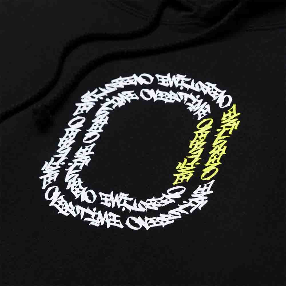Up close, front view of the Overtime Kids' Vandal Script Hoodie.