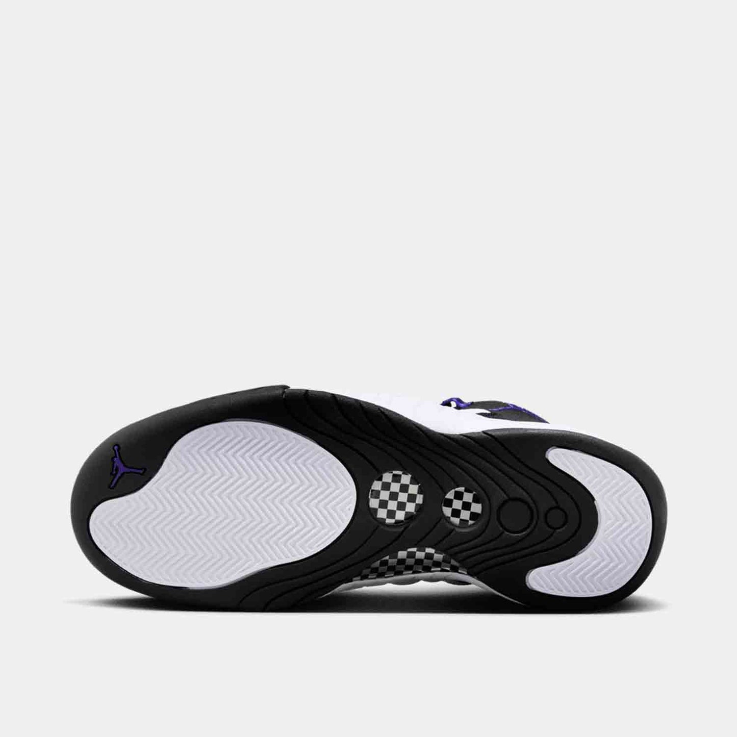 Bottom view of the Jordan Jumpman Pro 'Black Field Purple' Basketball Shoes.