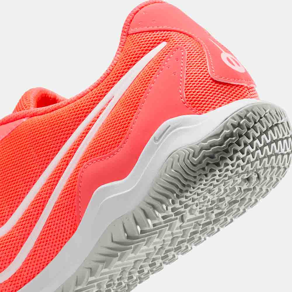 Up close, rear view of the Nike Tiempo Legend 10 Academy Indoor Soccer Shoes.