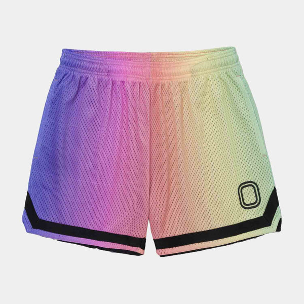 Front view of the Overtime Electric Paradise Shorts.