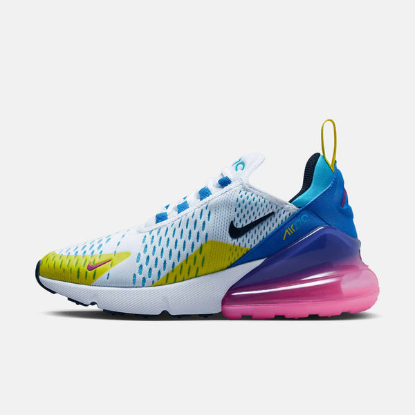 Side medial view of Kids' Nike Air Max 270 Running Shoes.