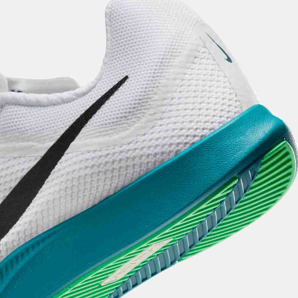 Up close, rear view of the Nike Zoom Rival Distance Spikes.