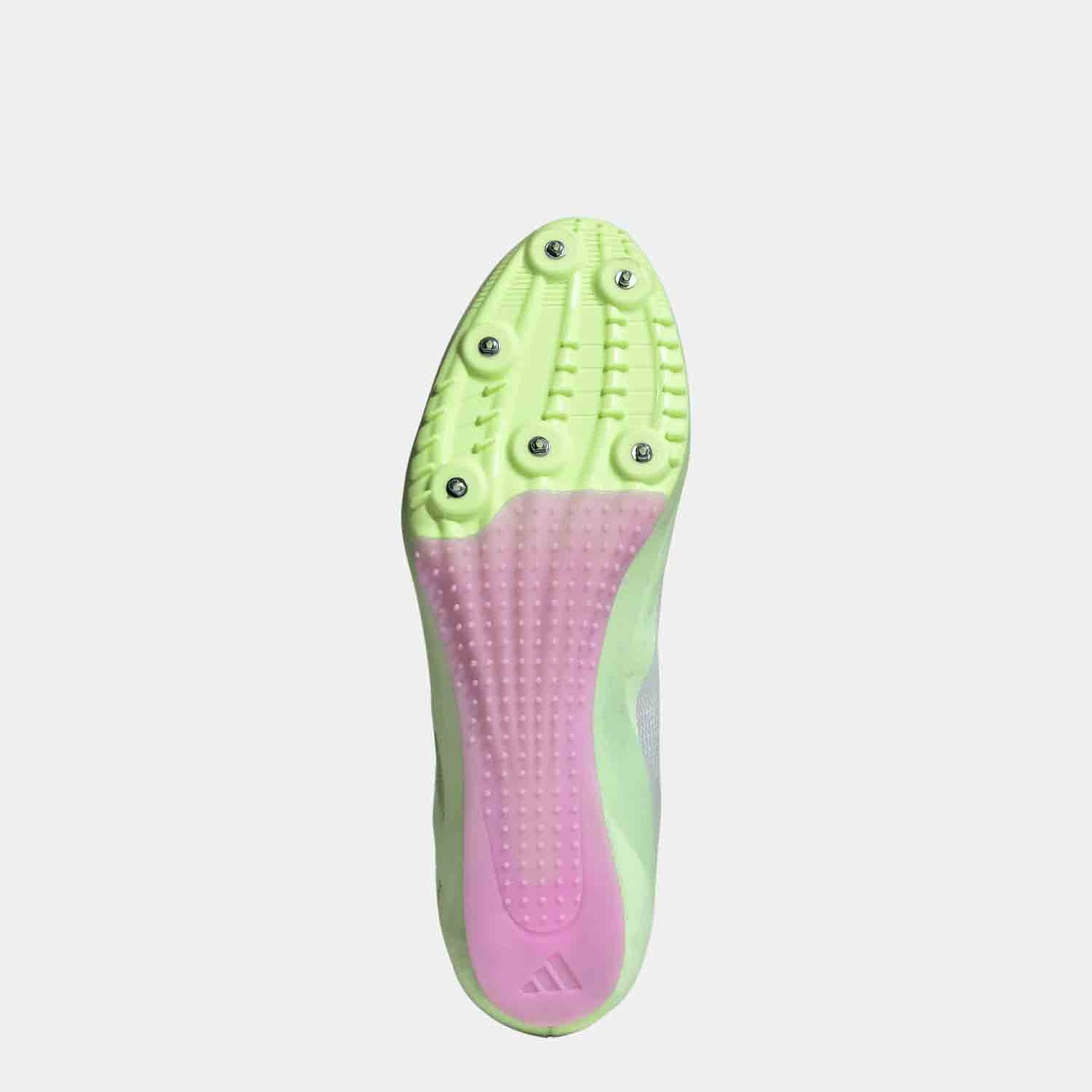 Bottom view of Adidas Sprintstar Sprinting Spikes.