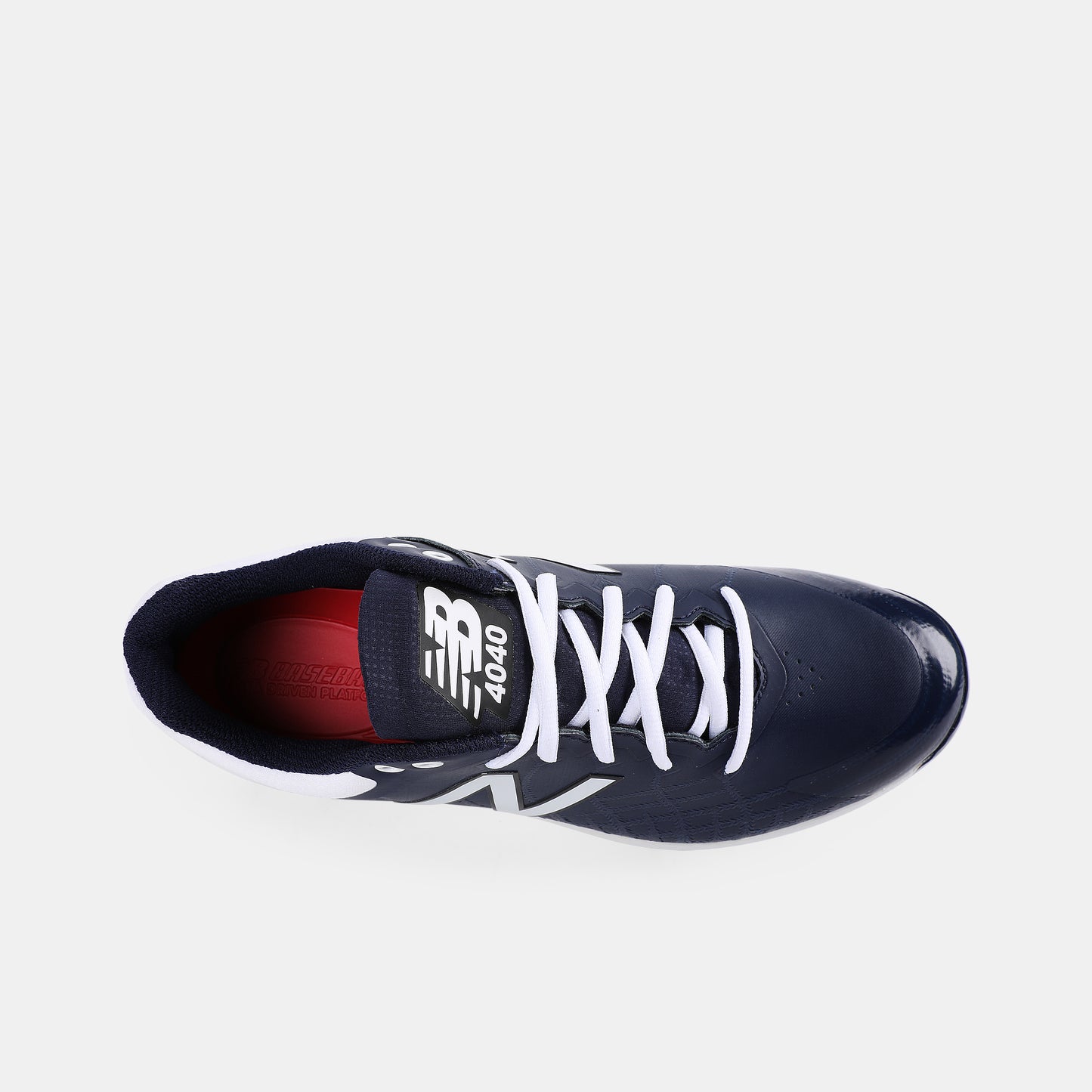 Top view of New Balance L4040v5 Lo Cut Metal Baseball Cleats.