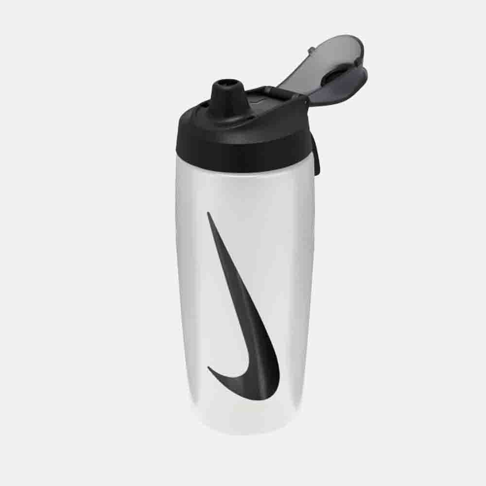 Front view of the Nike Refuel Bottle Locking Lid 18oz.