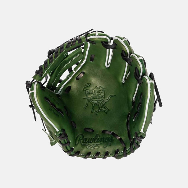 Front palm view of PRO204W-2MG Heart of the Hide Military Green Glove.
