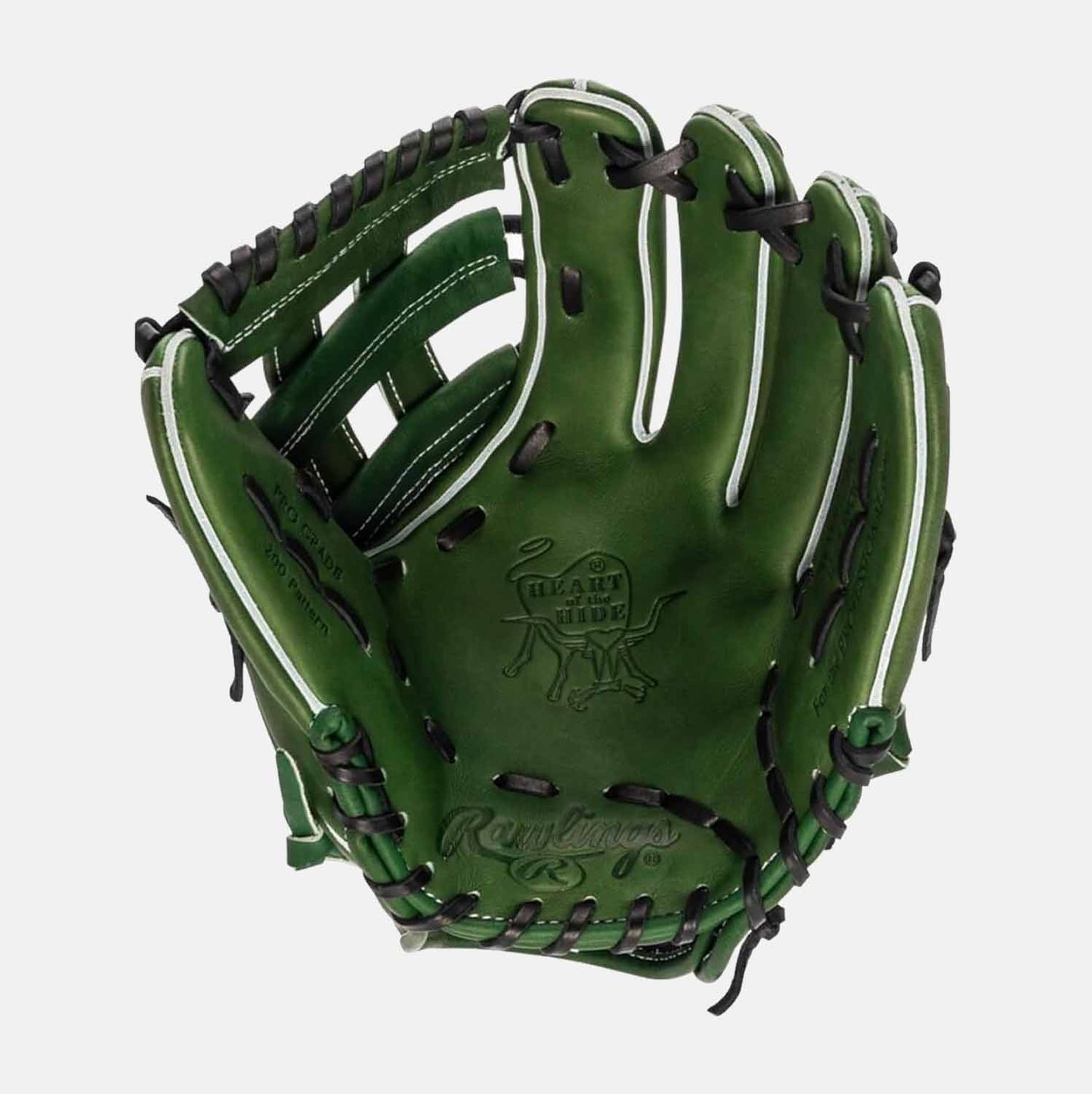Front palm view of PROKB17MG Heart of the Hide Military Green Glove.