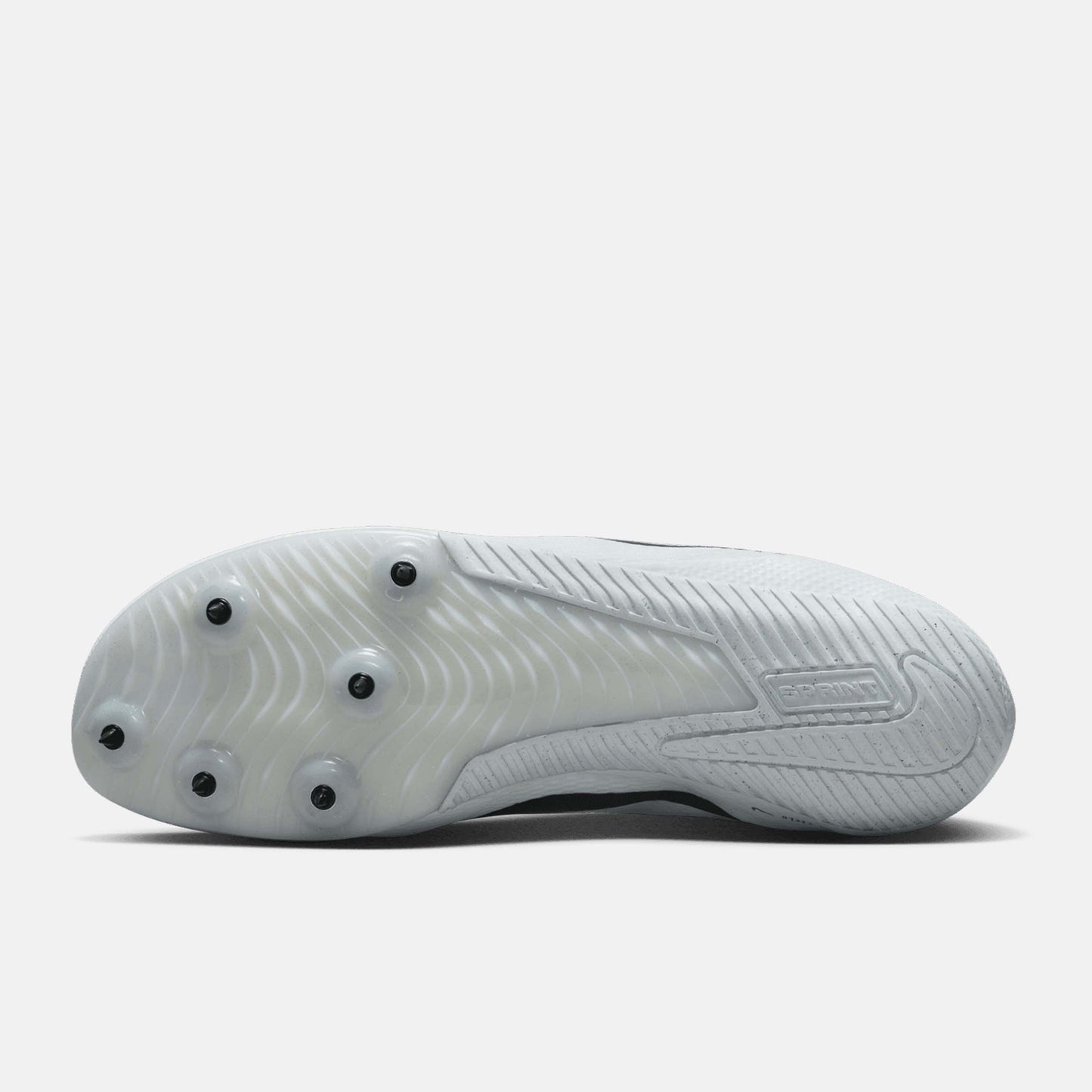 Bottom view of Nike Zoom Rival Sprint Spikes.