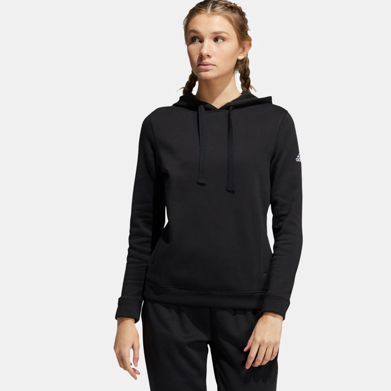 Women's Adidas Fleece Hoodie - Black/White - SV SPORTS