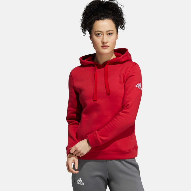 Women's Adidas Fleece Hoodie - Power Red/White - SV SPORTS