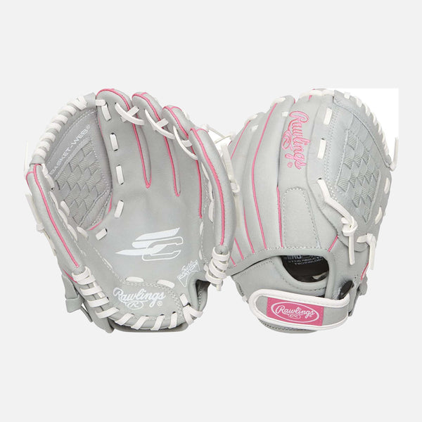 Front palm and rear view of Youth Sure Catch Softball Series Fastpitch Glove.