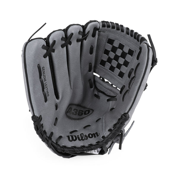 Front palm view of Wilson A360 Carbonlite All Positions 12.5" Glove.