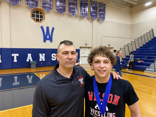 Wilson coach Jason Gibble and F&M commit Jimmy Garcia