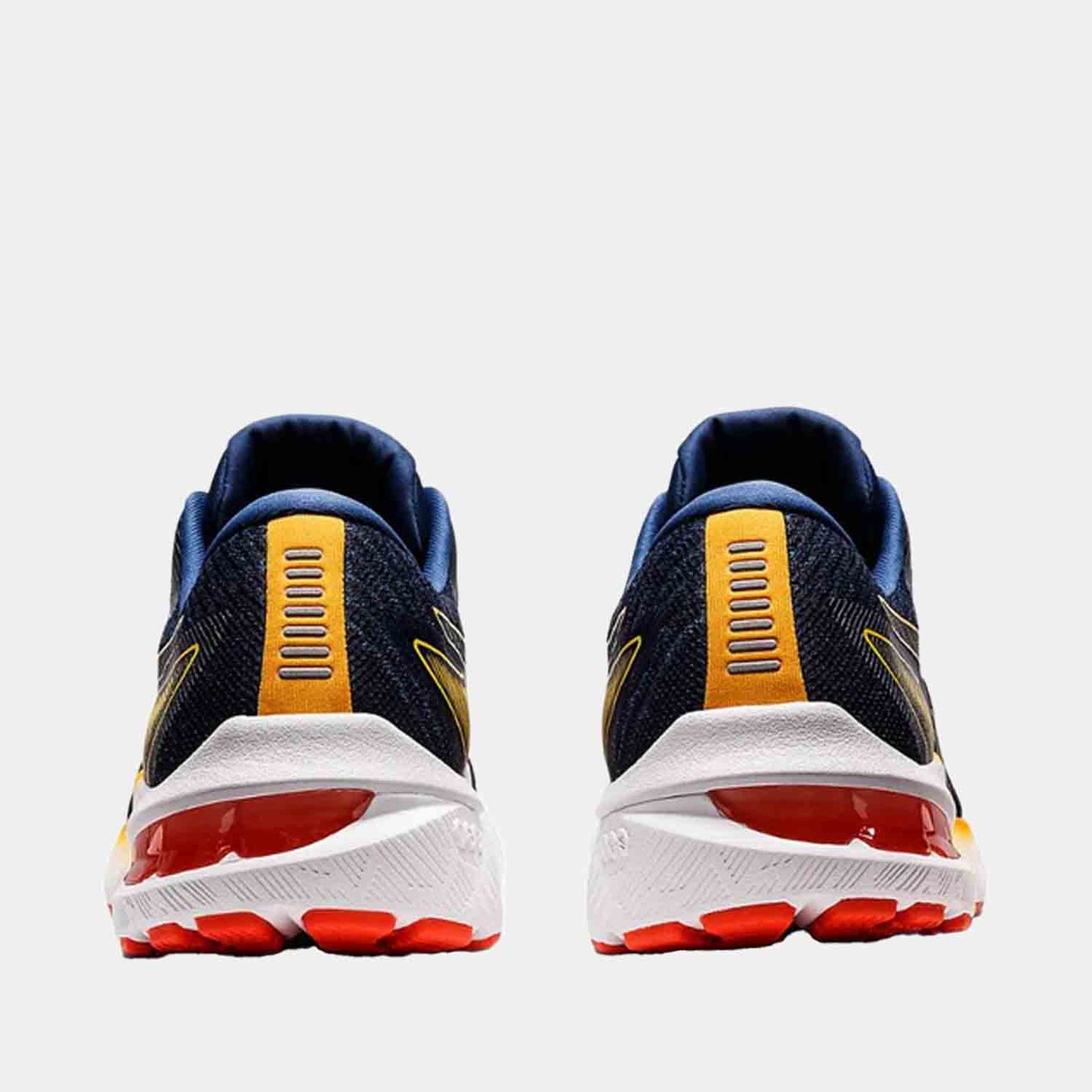 Rear view of the Asics Men's GT-2000 10 Running Shoes 'Midnight Blue Citrus'.