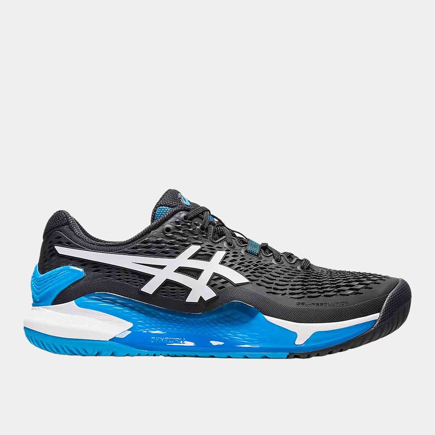 Side view of the Men's Asics Gel-Resolution 9 Tennis Shoes.