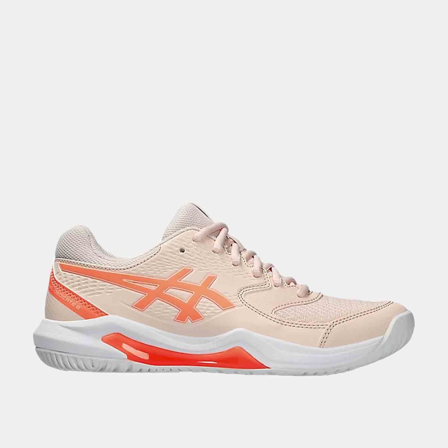 Side view of Women's Asics Gel-Dedicate 8.