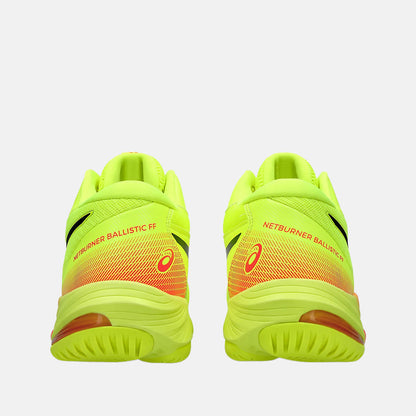 Rear view of the Asics Men's Netburner Ballistic FF MT 3 Paris Volleyball Shoes.