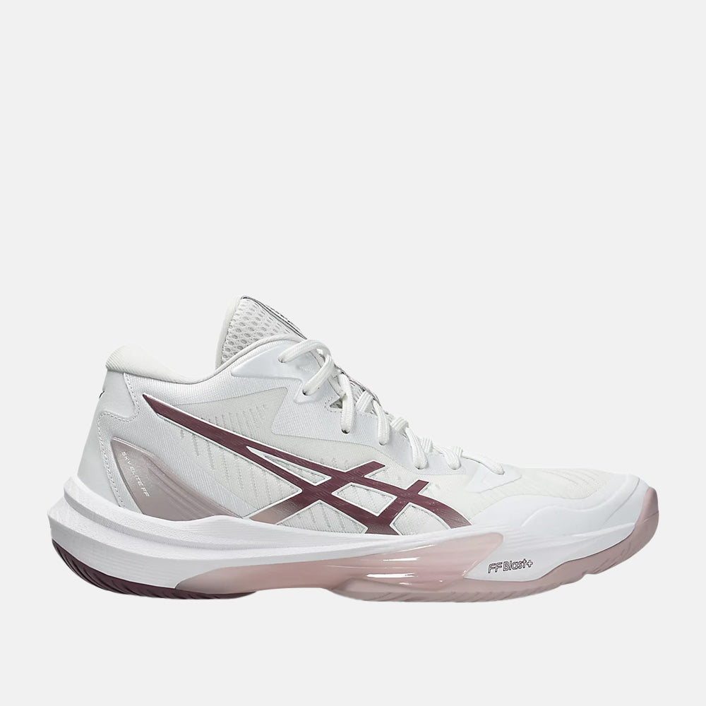 Side view of the Asics Women's Sky Elite FF MT 3 Volleyball Shoes.