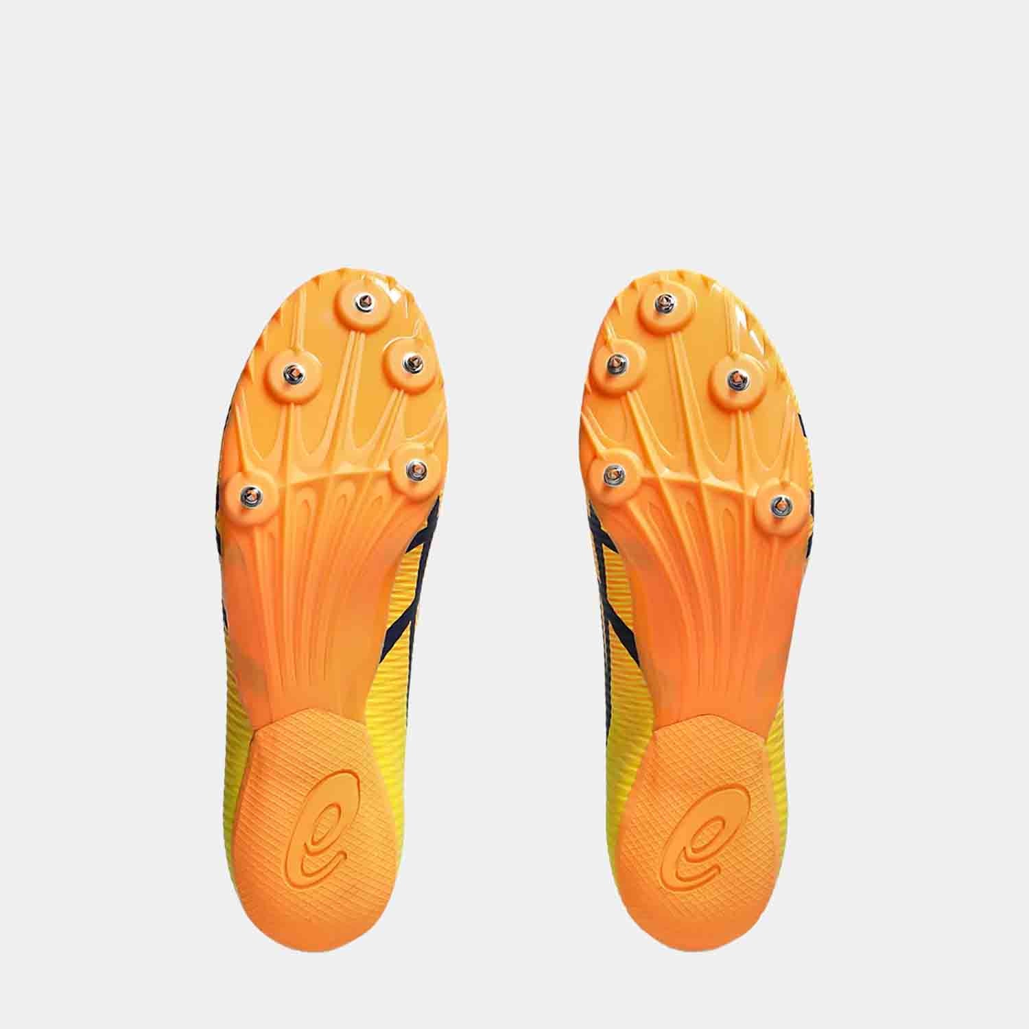 Bottom view of Asics Hypersprint 8 Sprint Spikes.