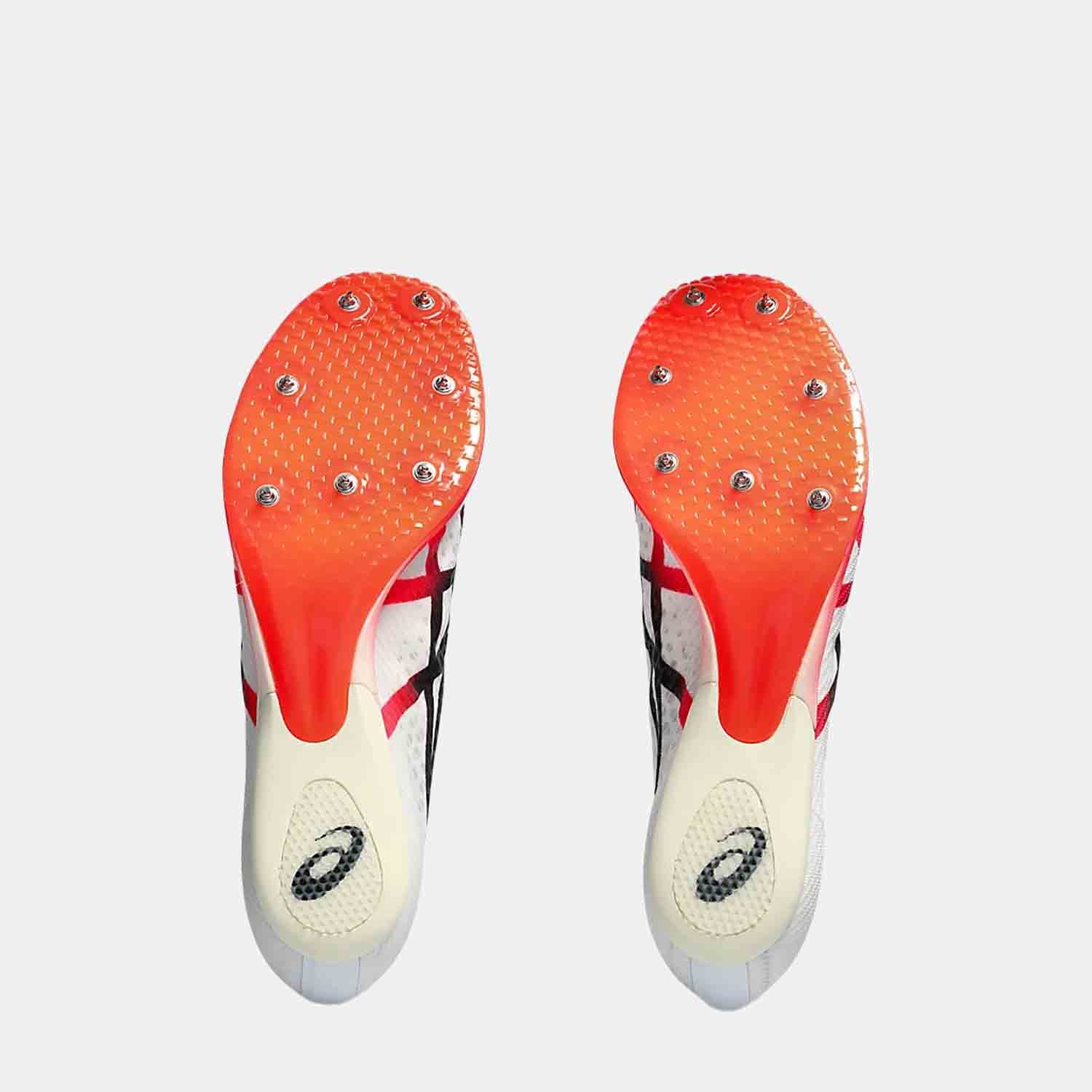 Bottom view of Asics Metaspeed Sprint Spikes.