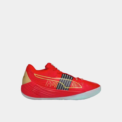 Side view of Men's Puma Fusion Nitro Basketball Shoes.