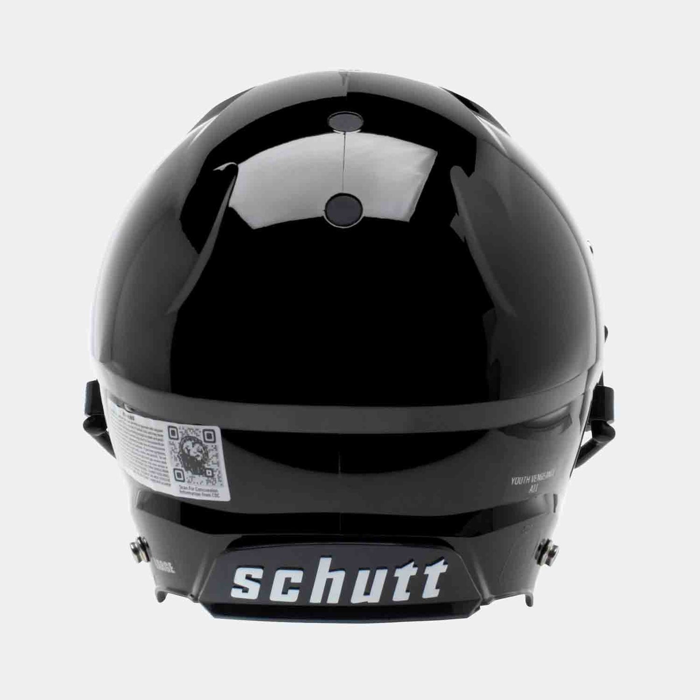 Rear view of Schutt A11 Youth Football Helmet.