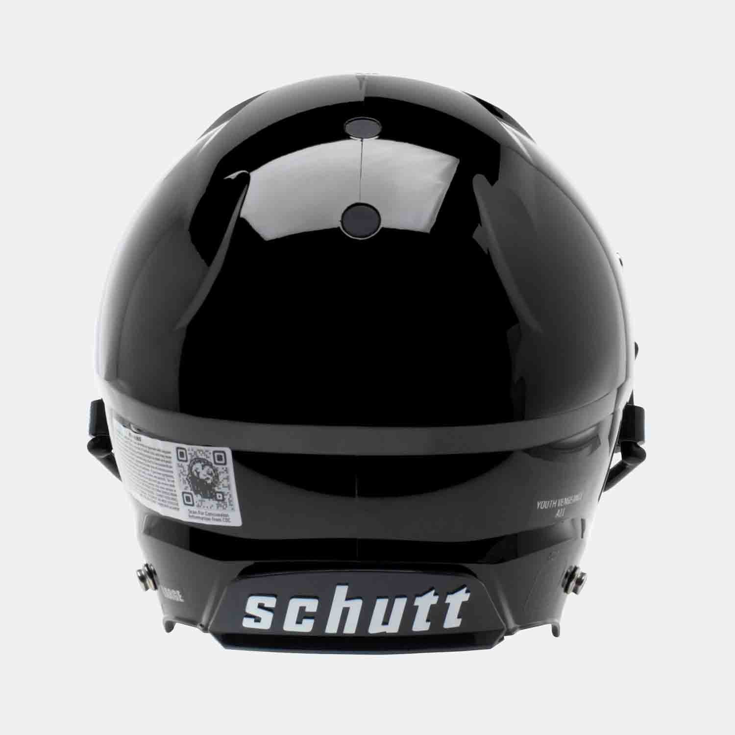 Rear view of Schutt A11 Youth Football Helmet.