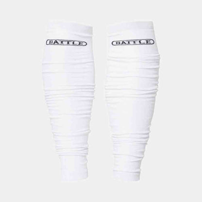 Front view of the Battle Youth White Long Sock Sleeves.