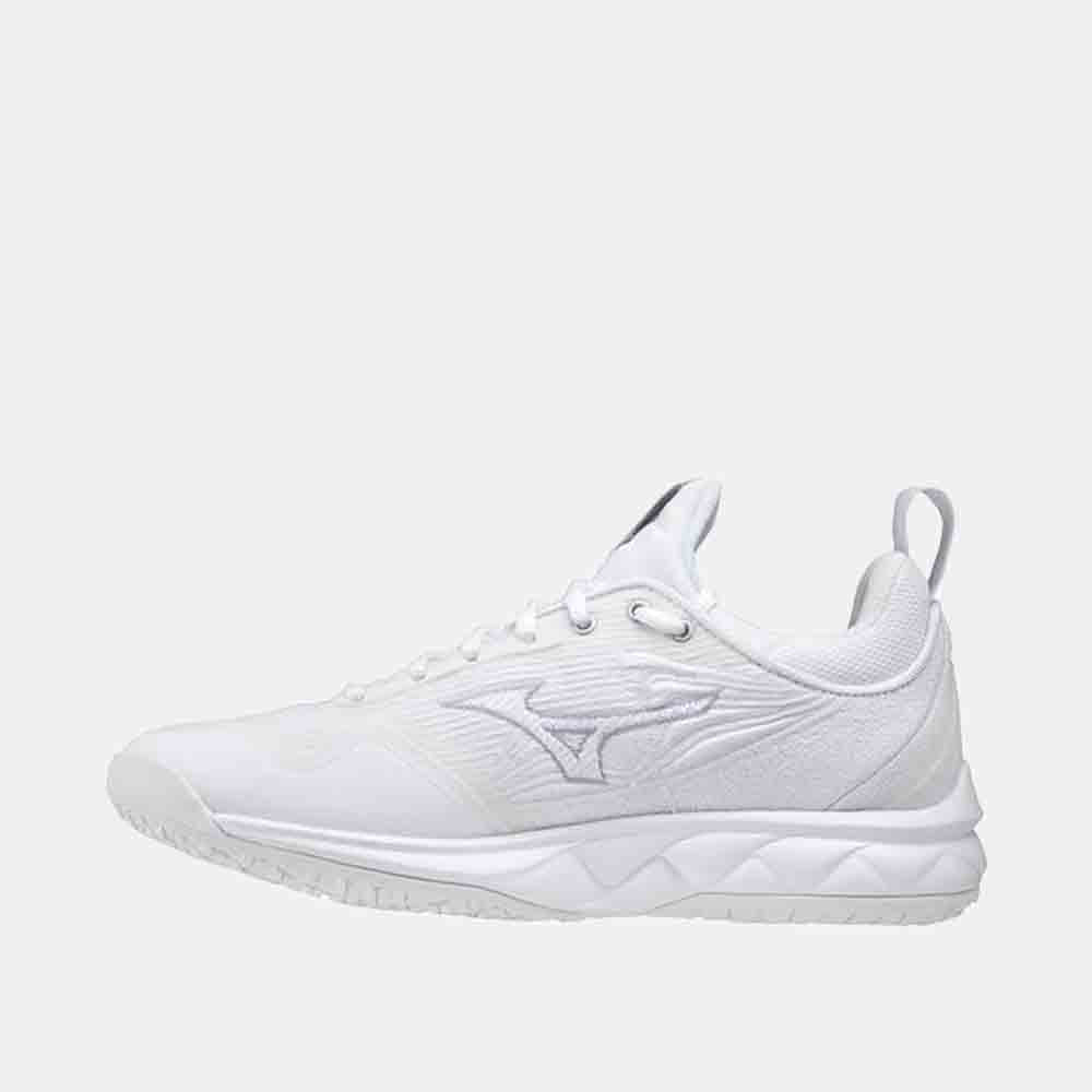 Side medial view of the Women's Mizuno Wave Luminous 2 Volleyball Shoes.
