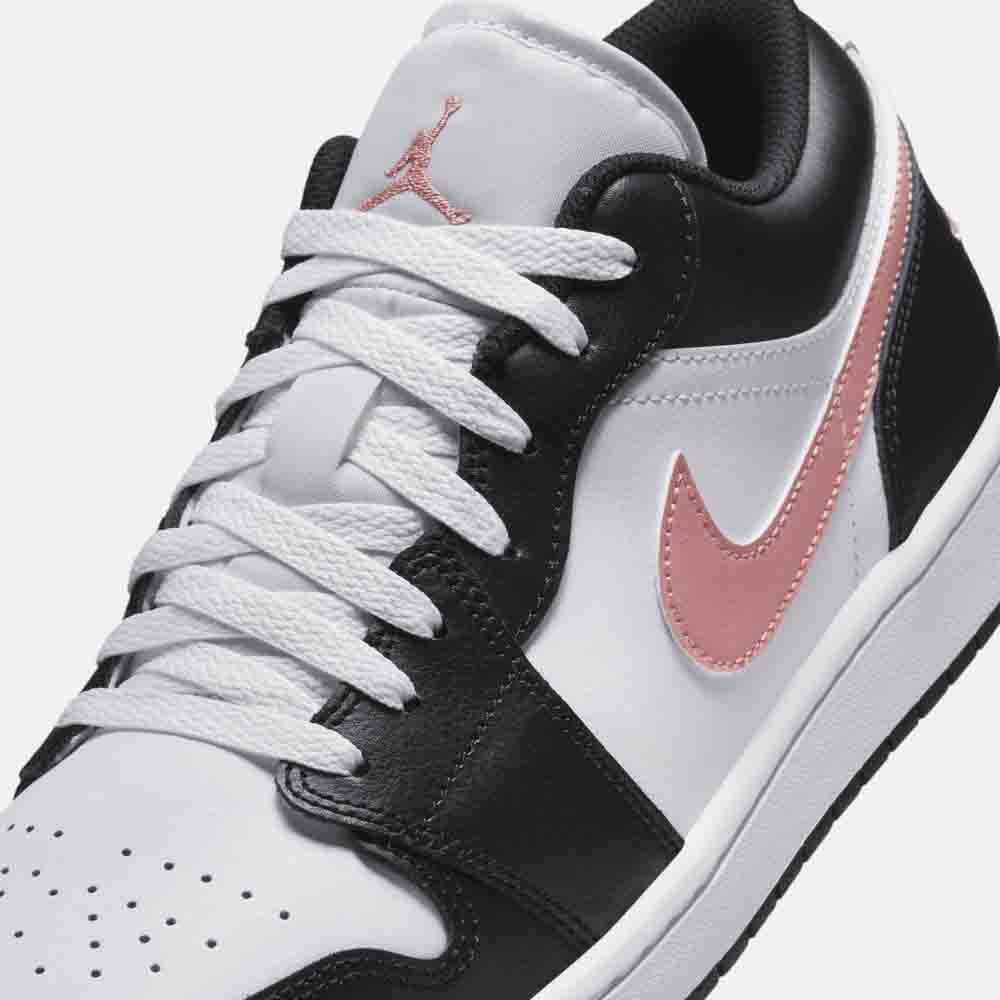 Up close, front view of the Air Jordan 1 Low.