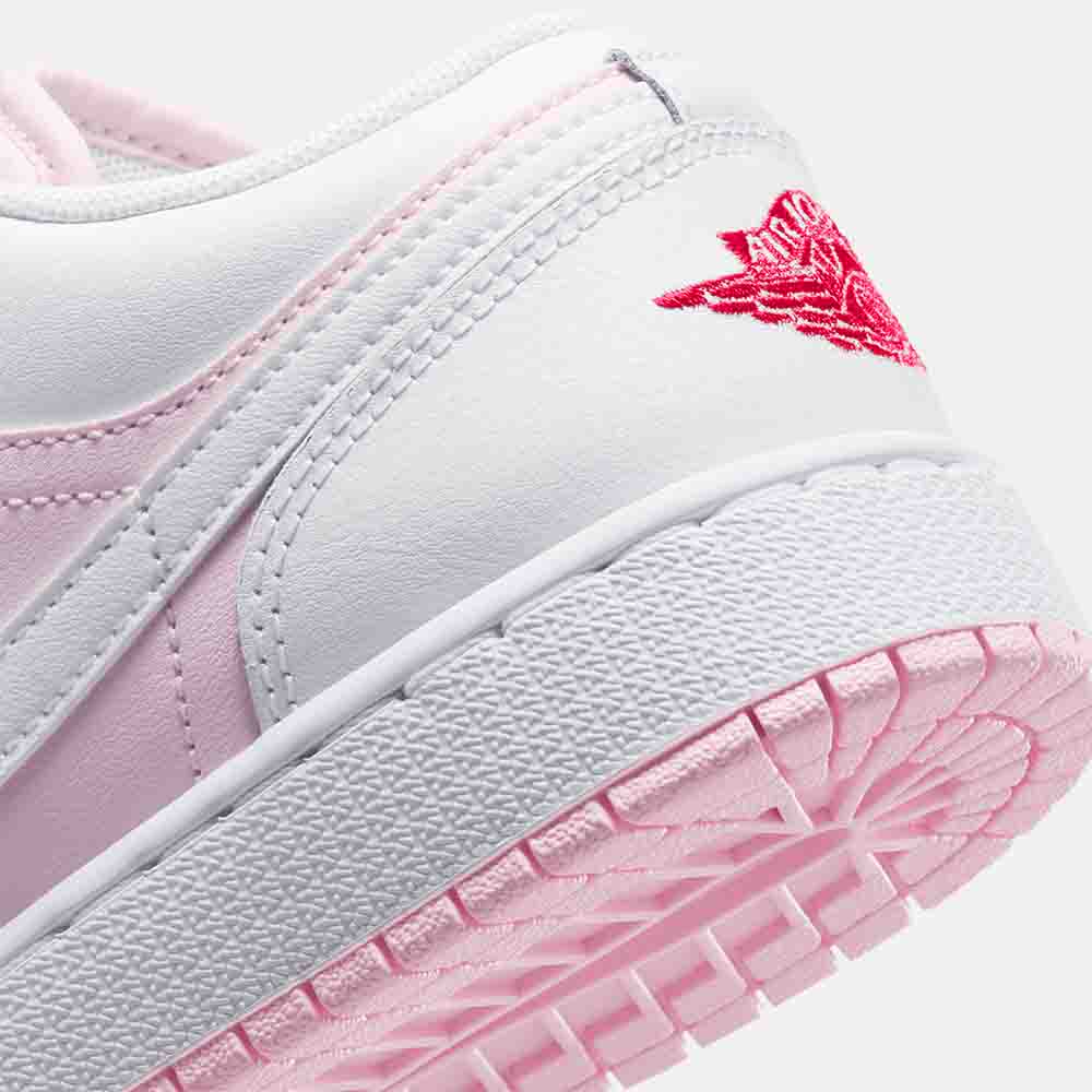 Up close, rear view of the Kids' Air Jordan 1 Low.
