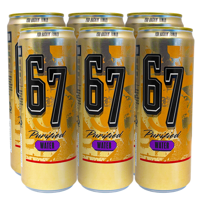 6-Pack of 6 7 Water. Purified Water through reverse osmosis. Tall, Sleek can.