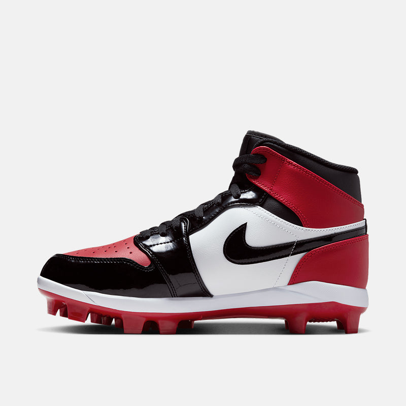 Side medial view of the Men's Jordan 1 Retro MCS Baseball Cleats.