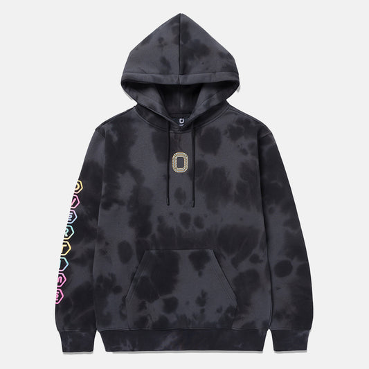 Front view of the Overtime Aura Dye Hoodie.