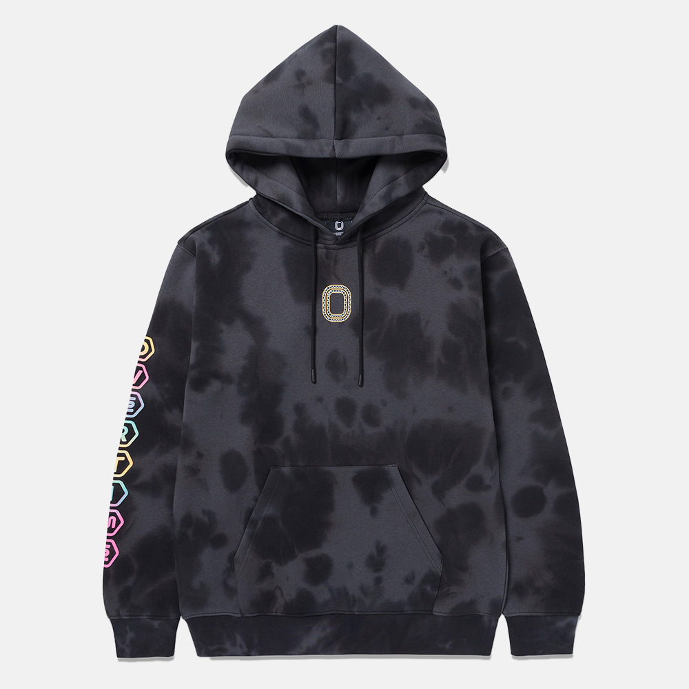 Front view of the Overtime Kids' Aura Dye Hoodie.