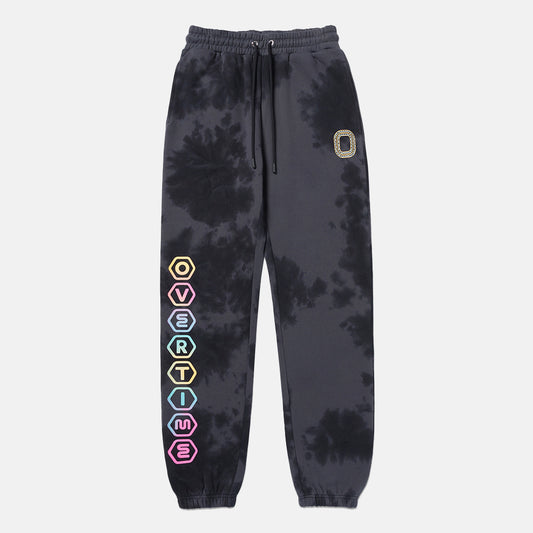 Front view of the Overtime Aura Dye Joggers.