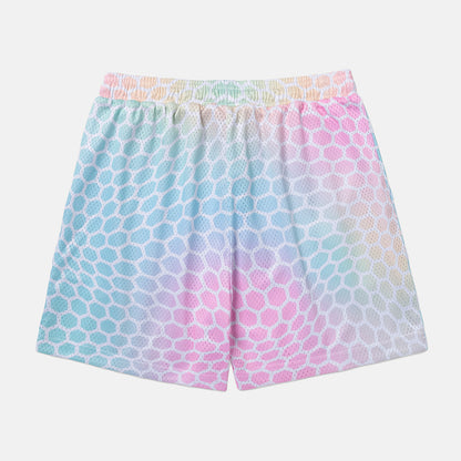 Rear view of the Overtime Kids' Aura Mesh Shorts.
