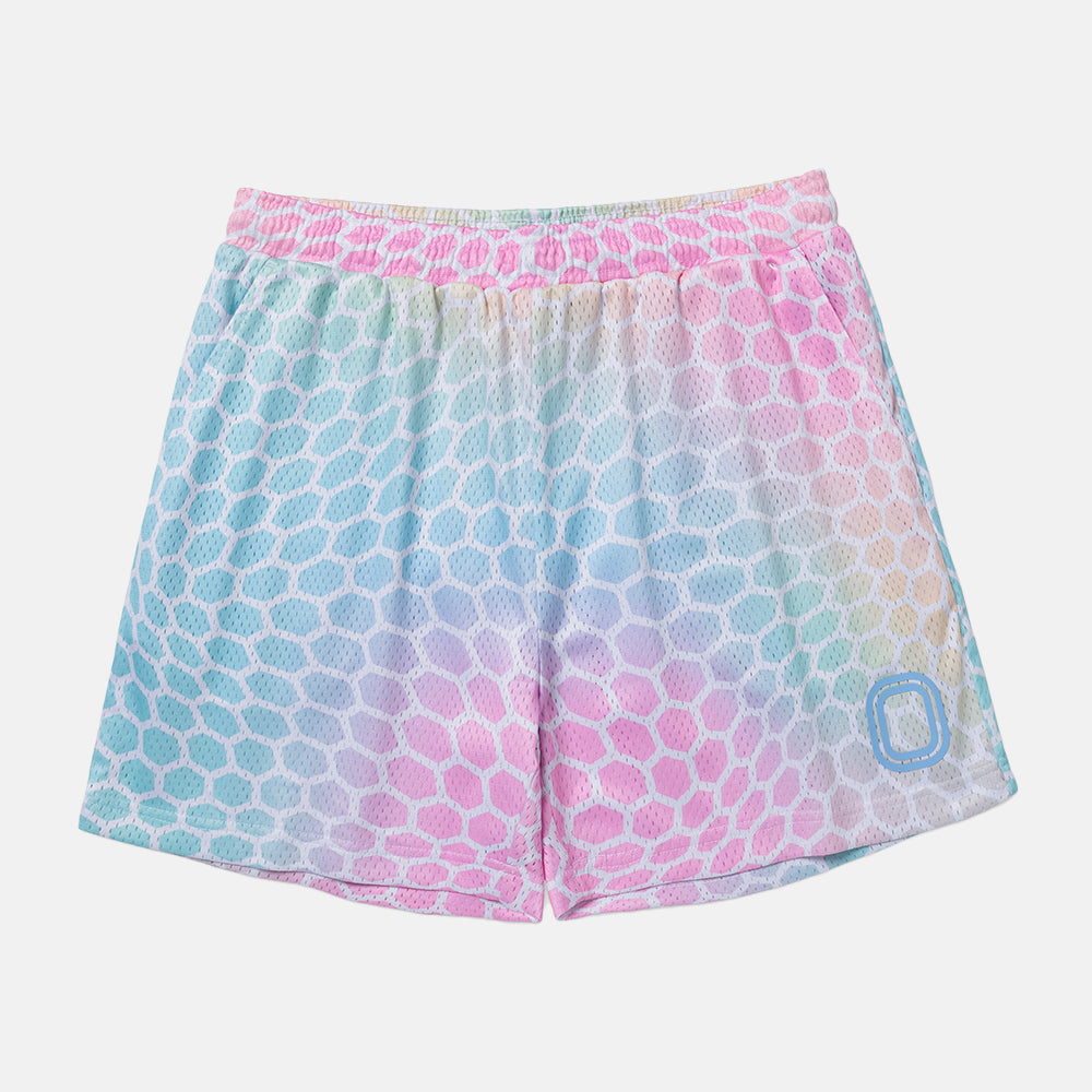 Front view of the Overtime Kids' Aura Mesh Shorts.