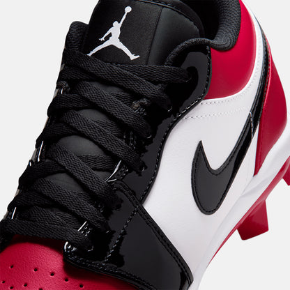Up close, front view of the Men's Jordan 1 Retro MCS Low Baseball Cleats.