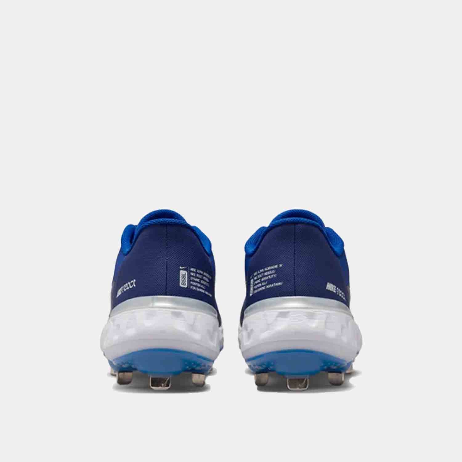 Rear view of the Men's Alpha Huarache Elite 3 Low Metal Baseball Cleats.
