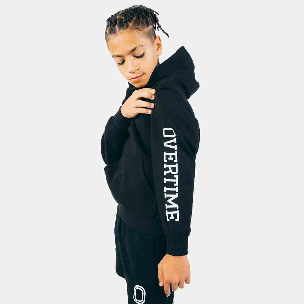 Side view of the Youth Overtime Classic Hoodie.