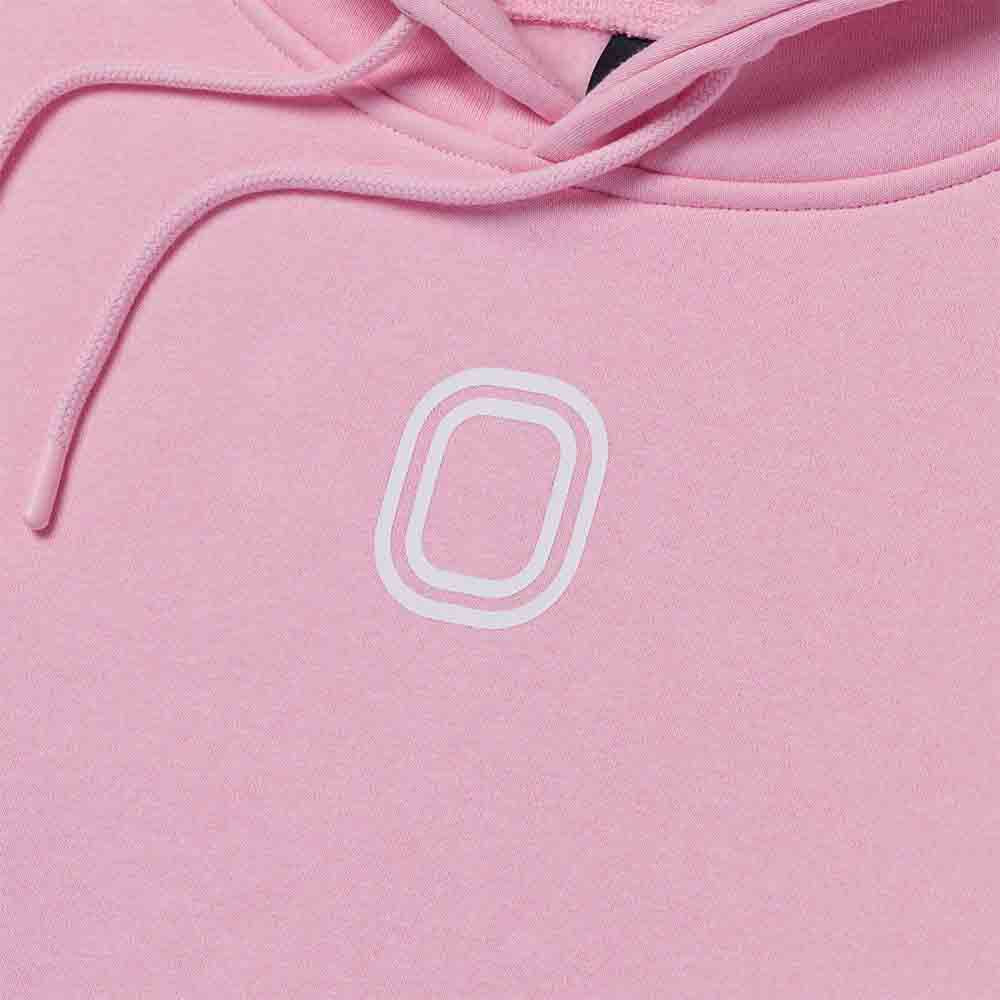 Up close view of emblem on the Overtime Classic Hoodie.